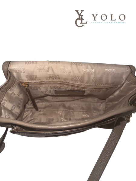 Michael Kors Leather Small Margo Nude Messenger Bag