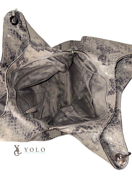 Michael Kors Python Embossed Leather Fulton Chain Hobo Bag