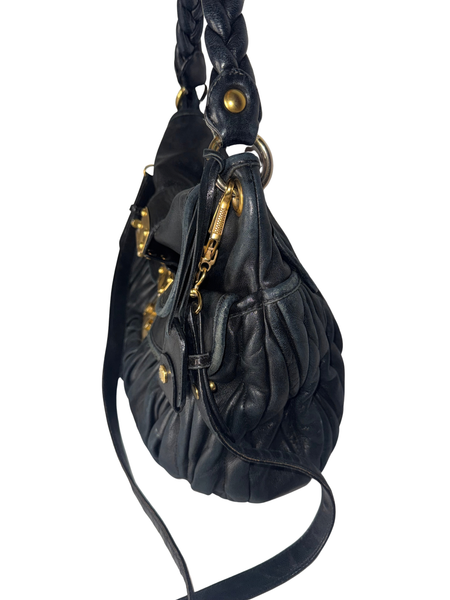 Miu Miu Black Matelassé Nappa Leather Coffer Bag