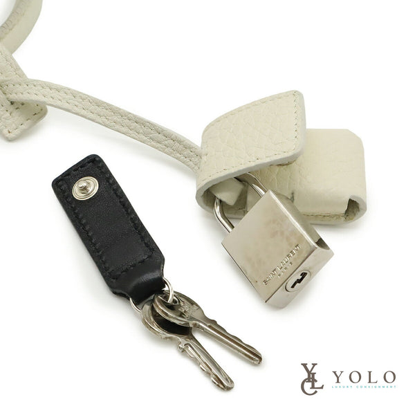 Saint Laurent Ivory Leather Classic Nano Sac De Jour Bag 3