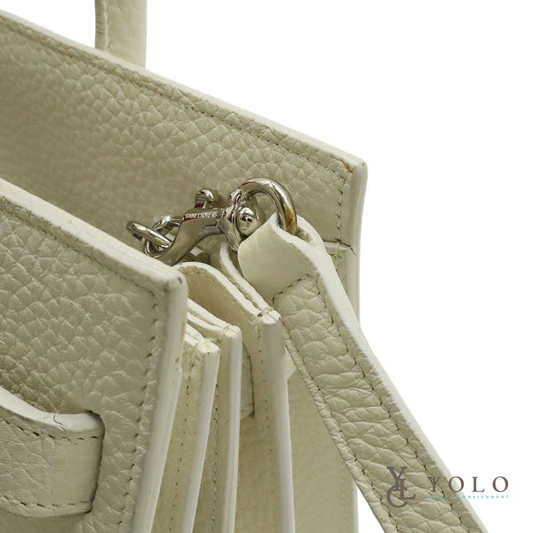 Saint Laurent Ivory Leather Classic Nano Sac De Jour Bag 4