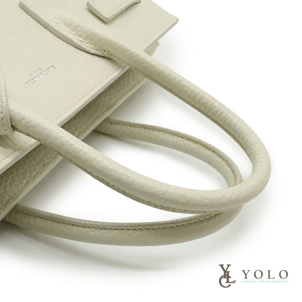 Saint Laurent Ivory Leather Classic Nano Sac De Jour Bag 6