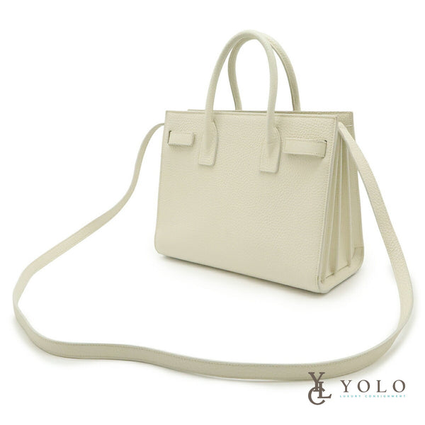 Saint Laurent Ivory Leather Classic Nano Sac De Jour Bag 7