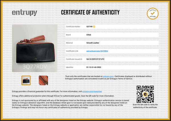 Chloe Leather Black Corner Zip Long Wallet