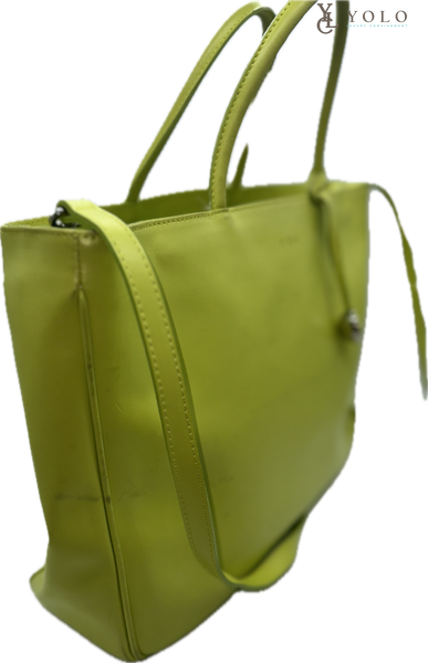 Furla Leather 2 Way Lime Green Candy Tote Bag
