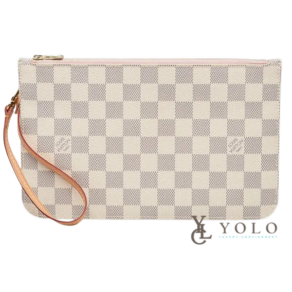 Louis Vuitton Damier Azur Neverfull Pouchette Wristlet