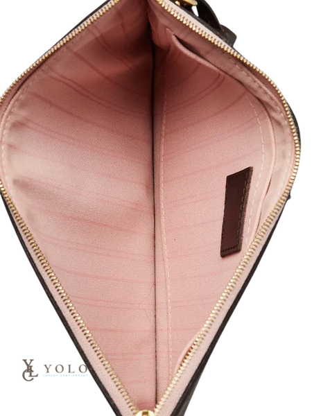 Louis Vuitton Damier Ebene Neverfull Pouchette Wristlet