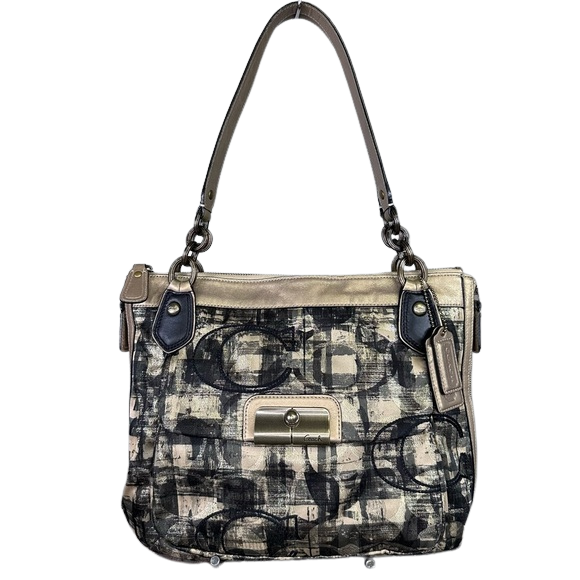 Coach Signature Plaid North South Kristin Tote Bag