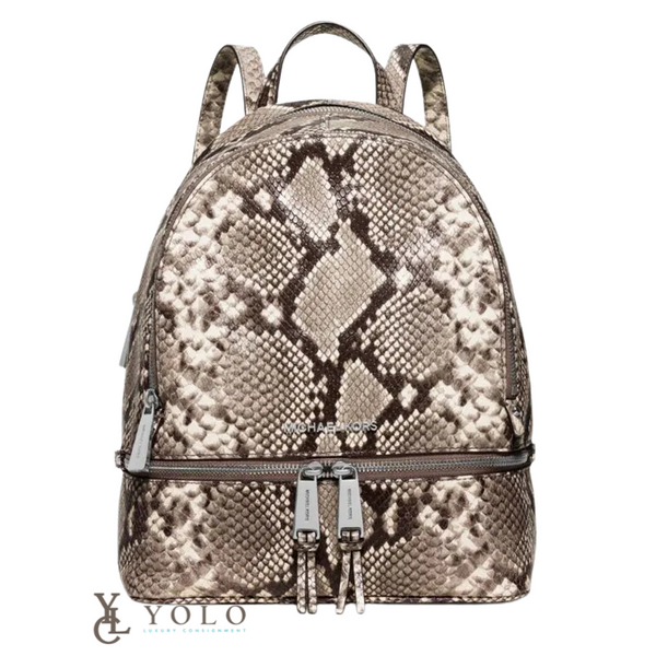 Michael Kors Python Embossed Leather Rhea Backpack