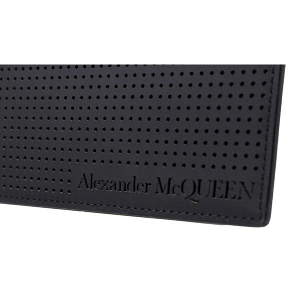 Alexander McQueen Black Leather Perforated Flat Pouch — photo 3