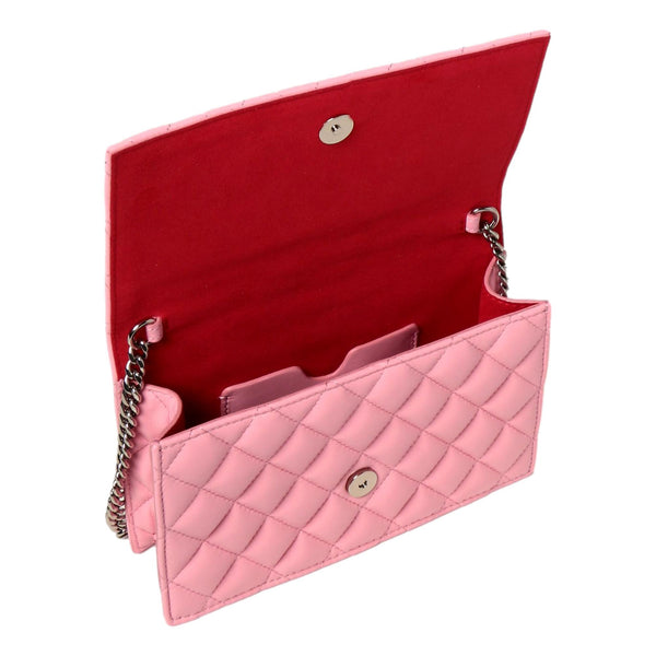 Alexander McQueen Pink Quilted Leather Skull Shoulder Bag in Light Pink, authentic new handbag, image 2