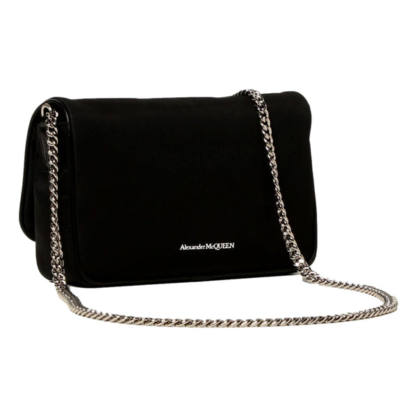 Alexander McQueen Small Black Nylon Skull Shoulder Bag in Black, authentic new handbag, image 2