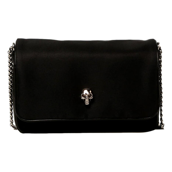 Alexander McQueen Small Black Nylon Skull Shoulder Bag in Black, authentic new handbag, image 1