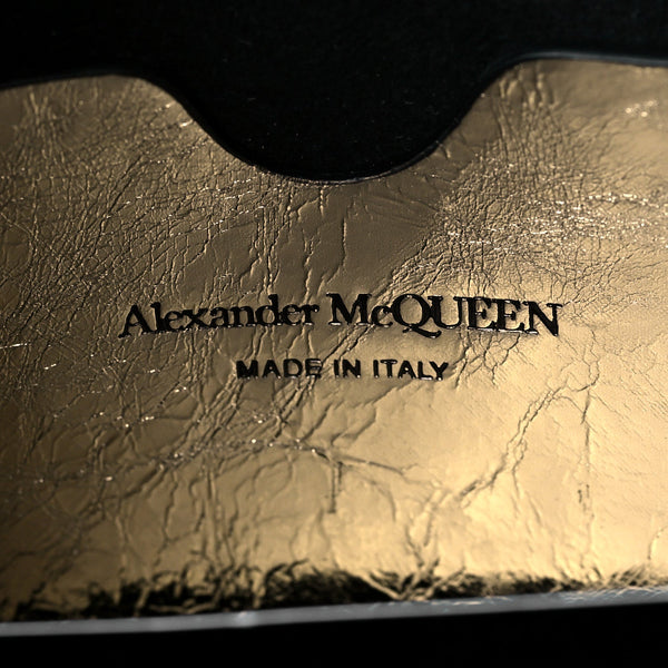 Alexander McQueen Small Story Gold Crackled Leather Shoulder Bag in Gold, authentic new handbag, image 4