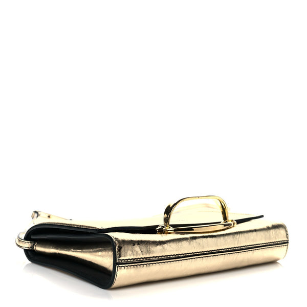 Alexander McQueen Small Story Gold Crackled Leather Shoulder Bag in Gold, authentic new handbag, image 9