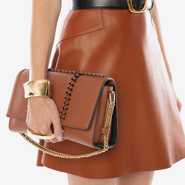 Alexander McQueen The Story Knotted Brown Handbag in Brown, authentic new handbag, image 2