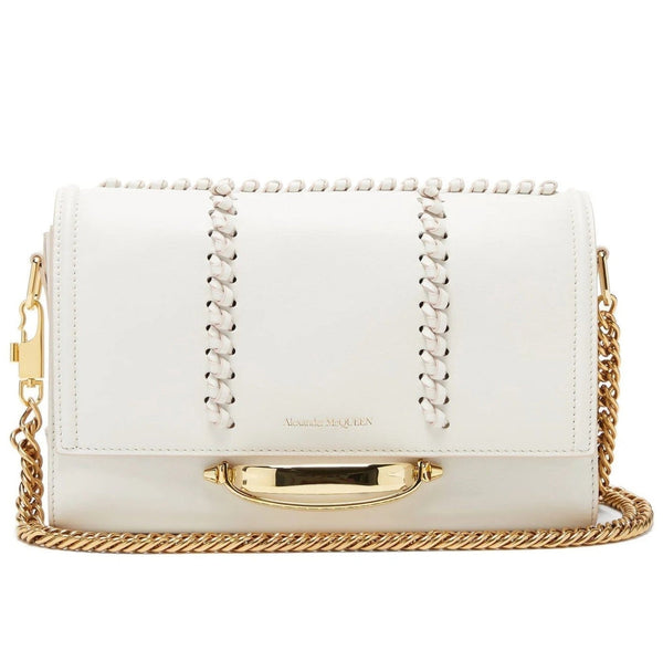Alexander McQueen The Story Whipstitch Leather Shoulder Bag in Ivory, authentic new handbag, image 6