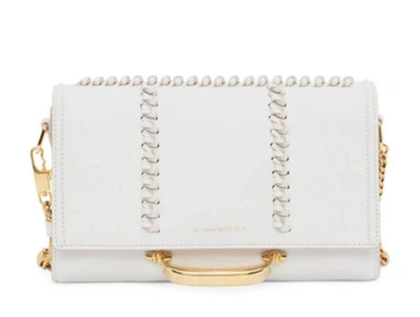 Alexander McQueen The Story Whipstitch Leather Shoulder Bag in Ivory, authentic new handbag, image 5