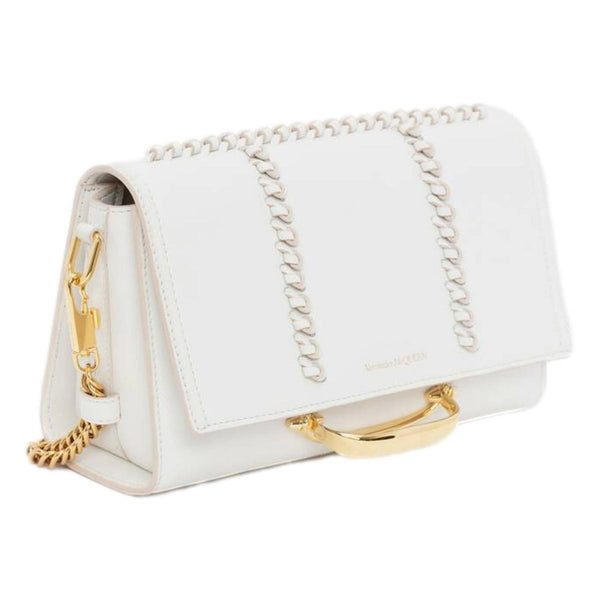 Alexander McQueen The Story Whipstitch Leather Shoulder Bag in Ivory, authentic new handbag, image 2