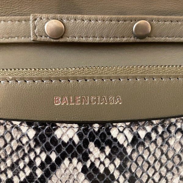 Balenciaga B Python Print Calfskin Leather Wallet on Chain Bag in Black and White, authentic new handbag, image 5