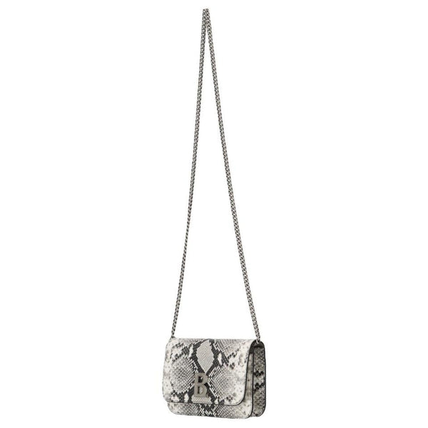 Balenciaga B Python Print Calfskin Leather Wallet on Chain Bag in Black and White, authentic new handbag, image 4