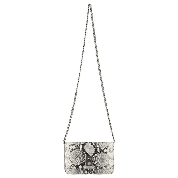 Balenciaga B Python Print Calfskin Leather Wallet on Chain Bag in Black and White, authentic new handbag, image 3