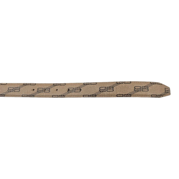 Balenciaga BB Signature Canvas Leather Belt Monogram Beige 75 in Beige, authentic pre-loved belt, image 3