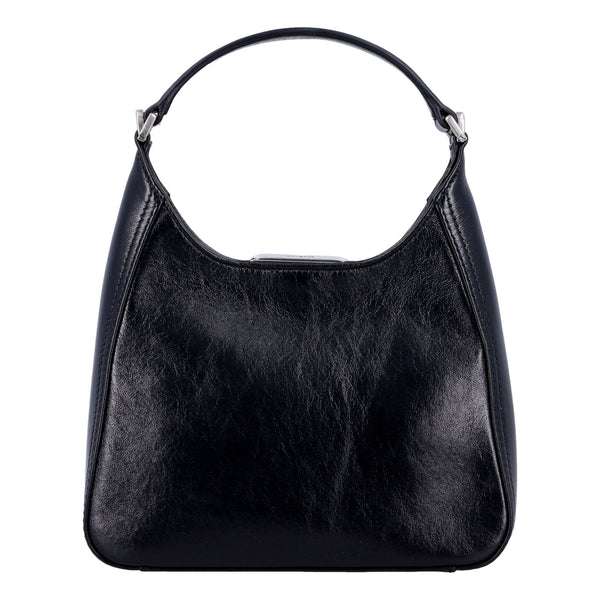 Balenciaga BB Soft Hobo Mini Black Smooth Calfskin Leather Shoulder Crossbody Bag in Black, authentic new handbag, image 3