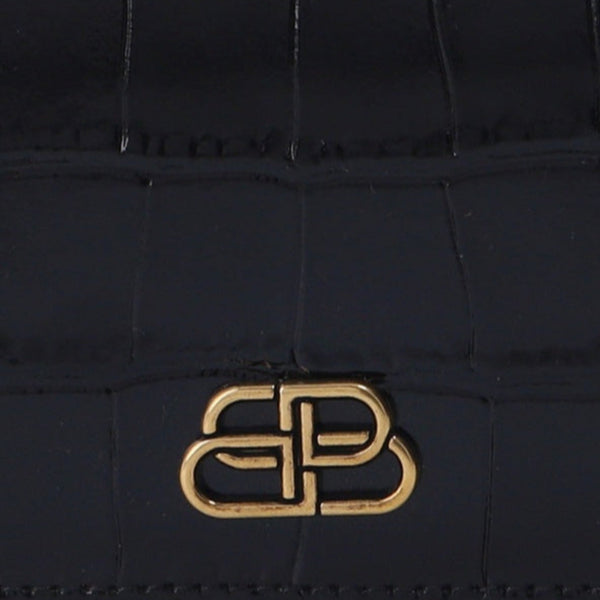 Balenciaga Black Crocodile Embossed Leather Wallet in Black, authentic new wallet, image 3