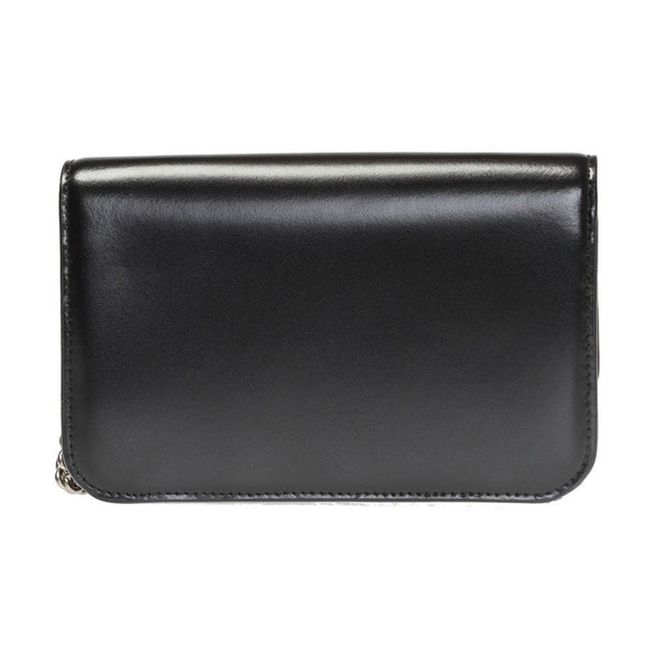 Balenciaga Black Calfskin Leather Silver Logo Chain Wallet Bag in Black, authentic new handbag, image 3