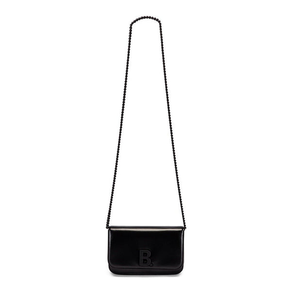 Balenciaga Black Shiny Calfskin Leather Chain Wallet Shoulder Bag in Black, authentic new handbag, image 4