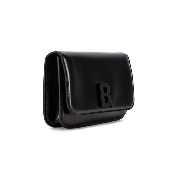Balenciaga Black Shiny Calfskin Leather Chain Wallet Shoulder Bag in Black, authentic new handbag, image 2