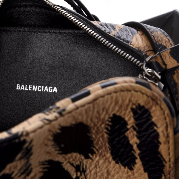 Balenciaga Calfskin Logo Printed Leopard XS Everyday Camera Bag in Leopard Print, authentic new handbag, image 5