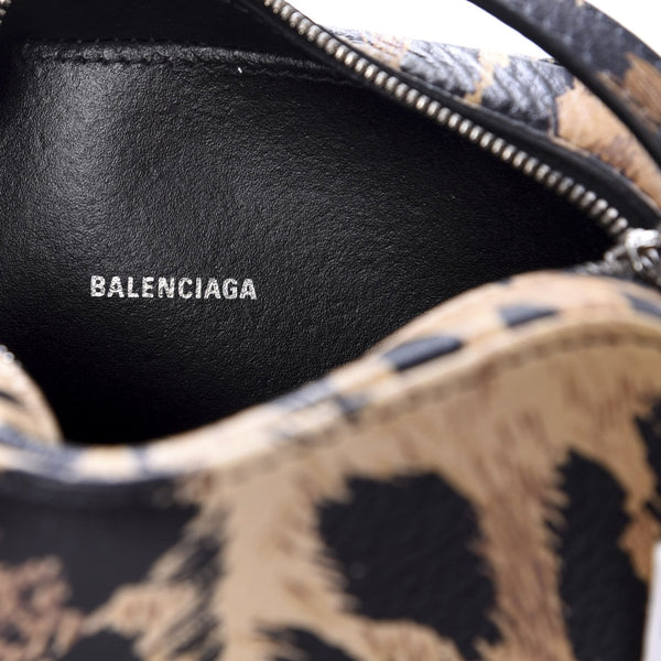 Balenciaga Calfskin Logo Printed Leopard XS Everyday Camera Bag in Leopard Print, authentic new handbag, image 4