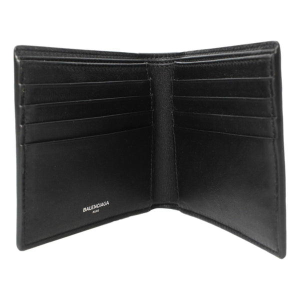 Balenciaga Cash Black Calfskin Leather Perforated Bifold Wallet — photo 2