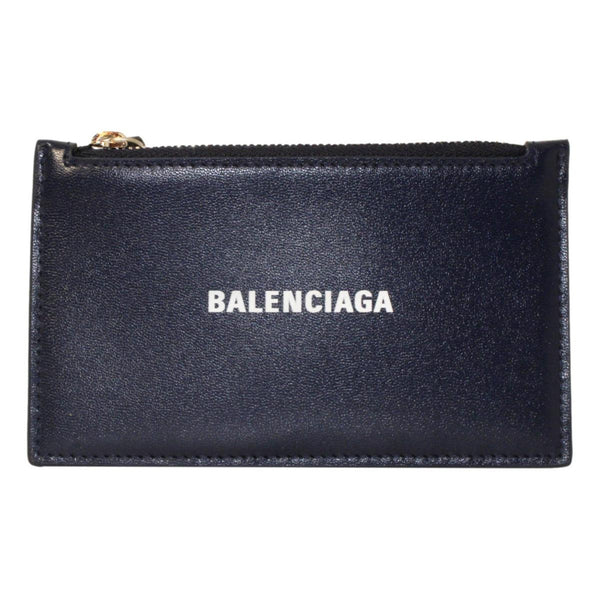 Balenciaga Cash Navy Leather Large Coin Card Holder Wallet in Navy Blue, authentic new wallet, image 1