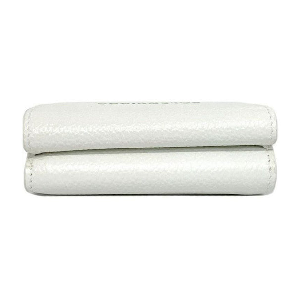 Balenciaga Everyday White Leather Logo Mini Trifold Wallet in White, authentic new wallet, image 7