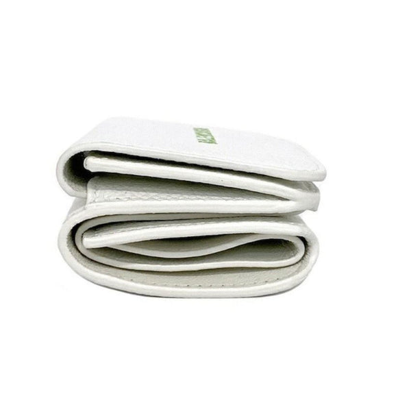 Balenciaga Everyday White Leather Logo Mini Trifold Wallet in White, authentic new wallet, image 4