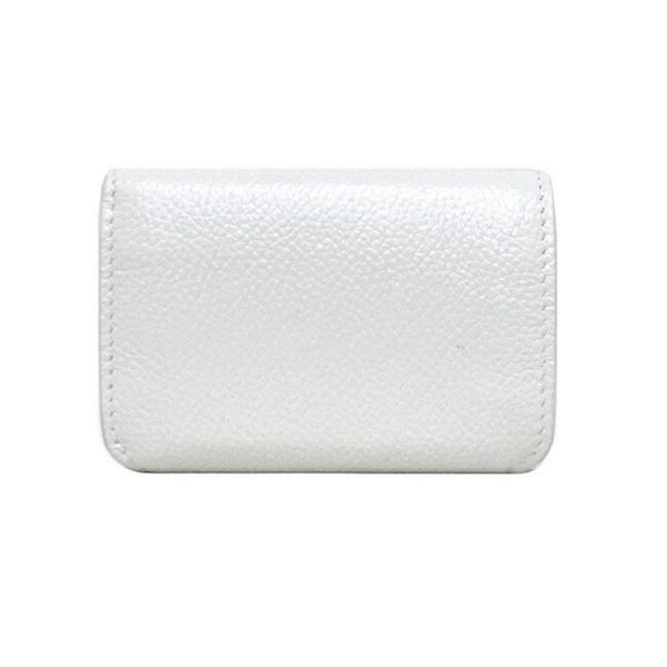 Balenciaga Everyday White Leather Logo Mini Trifold Wallet in White, authentic new wallet, image 2