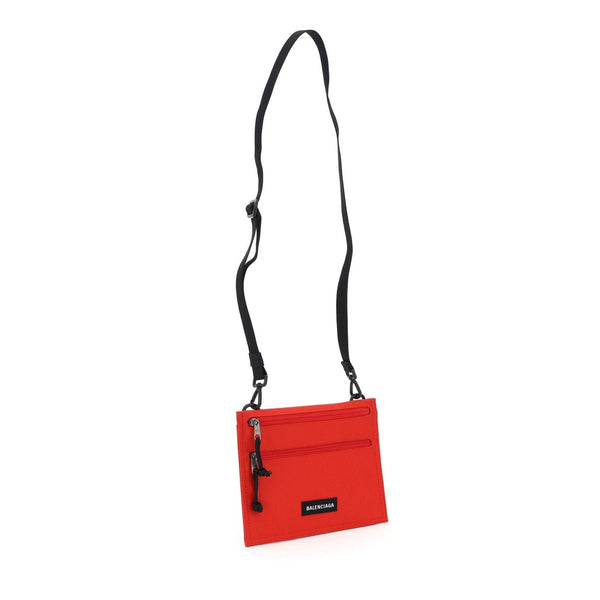 Balenciaga Explorer Bright Red Nylon Pouch Crossbody Bag in Bright Red, authentic new handbag, image 1