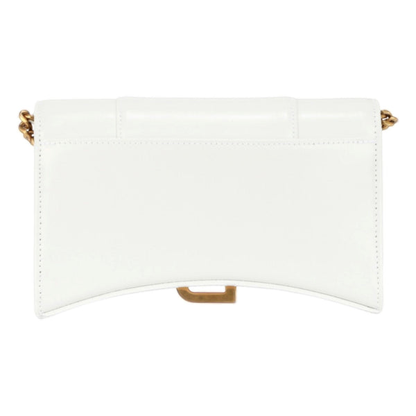 Balenciaga Hourglass White Smooth Calfskin Leather Wallet on Chain Crossbody Bag in White, authentic new handbag, image 2