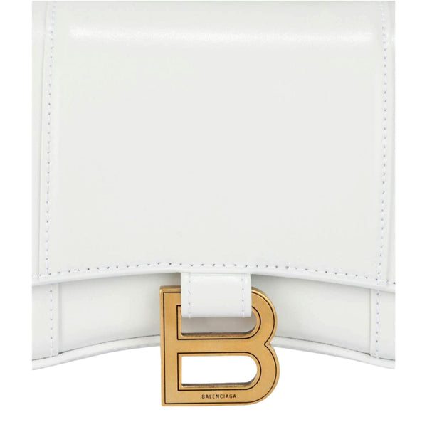 Balenciaga Hourglass White Smooth Calfskin Leather Wallet on Chain Crossbody Bag in White, authentic new handbag, image 5