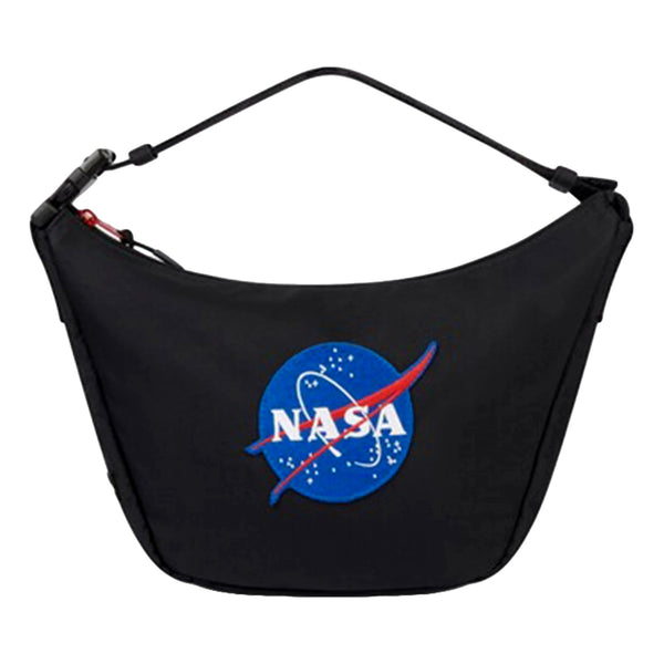 Balenciaga NASA Logo Black Recycled Nylon Sling Crossbody Bag in Black, authentic new handbag, image 1