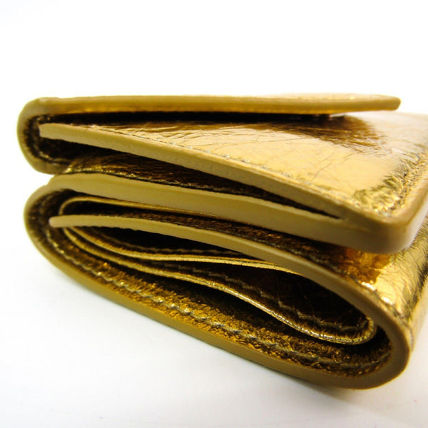 Balenciaga Papier Mini Trifold Wallet Metallic Gold Lambskin Leather in Metallic Gold, authentic new wallet, image 5