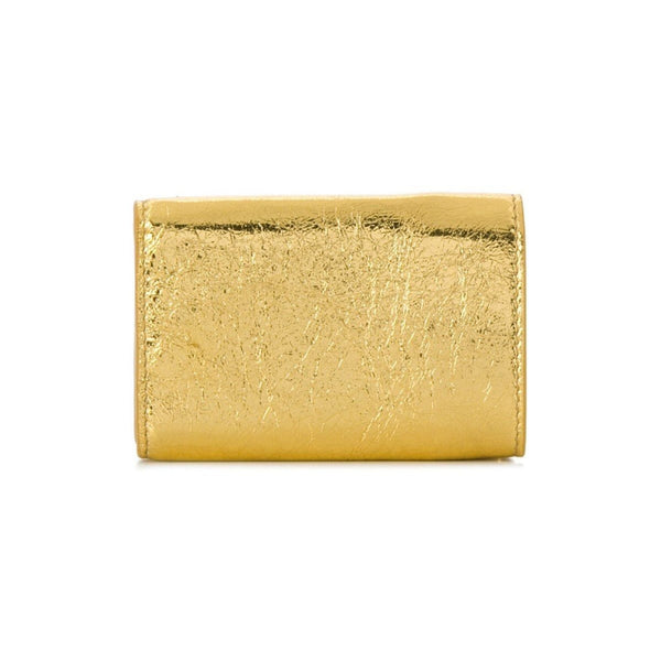 Balenciaga Papier Mini Trifold Wallet Metallic Gold Lambskin Leather in Metallic Gold, authentic new wallet, image 2