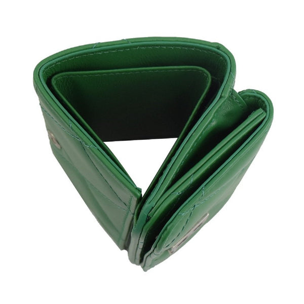 Balenciaga Touch Leaf Green Nappa Leather Quilted Mini Trifold Wallet in Leaf Green, authentic new wallet, image 5