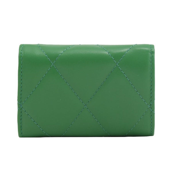 Balenciaga Touch Leaf Green Nappa Leather Quilted Mini Trifold Wallet in Leaf Green, authentic new wallet, image 3