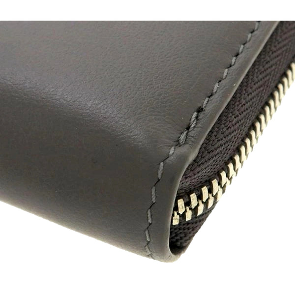 Balenciaga Smooth Calfskin Leather Zip Around Coin Case Wallet Gray Silver Hardware in Gray, authentic new wallet, image 3