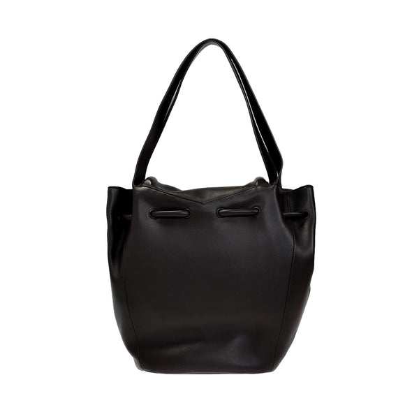 Bottega Veneta Beak Large Black Nappa Leather Shoulder Bag in Black, authentic new handbag, image 3