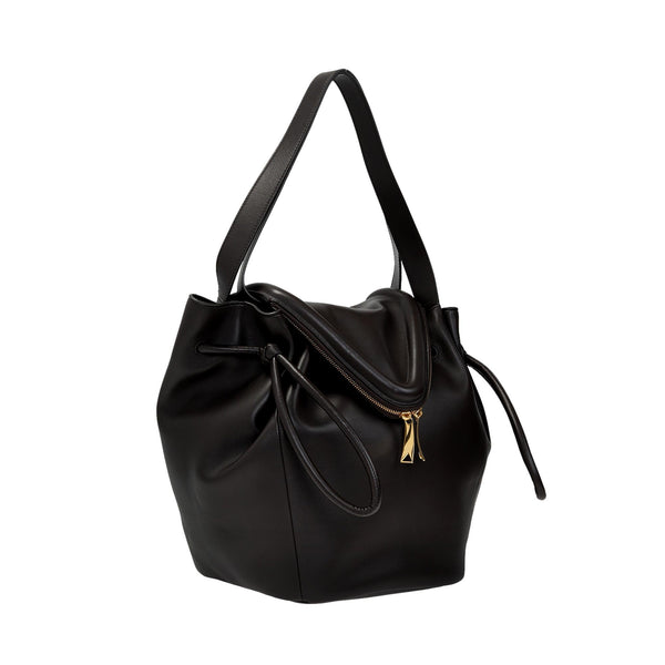 Bottega Veneta Beak Large Black Nappa Leather Shoulder Bag in Black, authentic new handbag, image 4